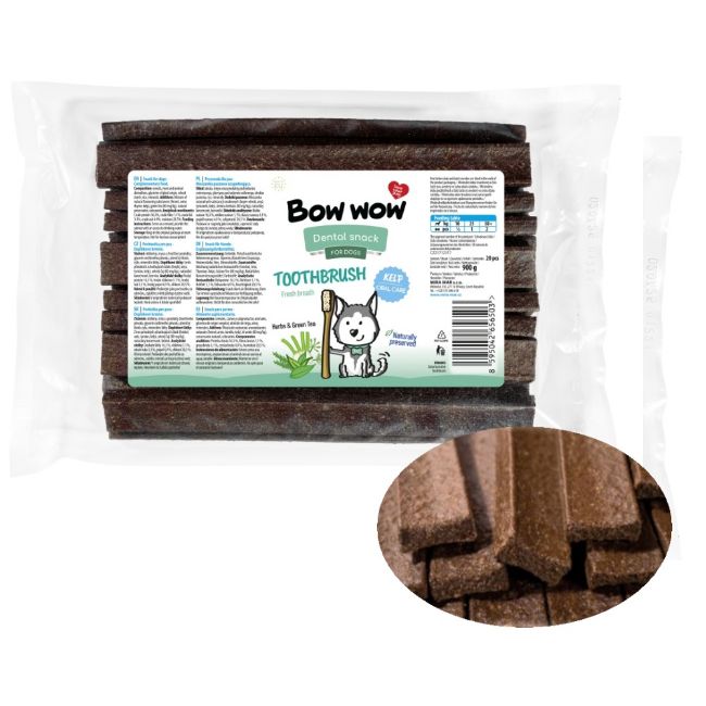 Zubní kartáček, pamlsek pro psy, bow wow