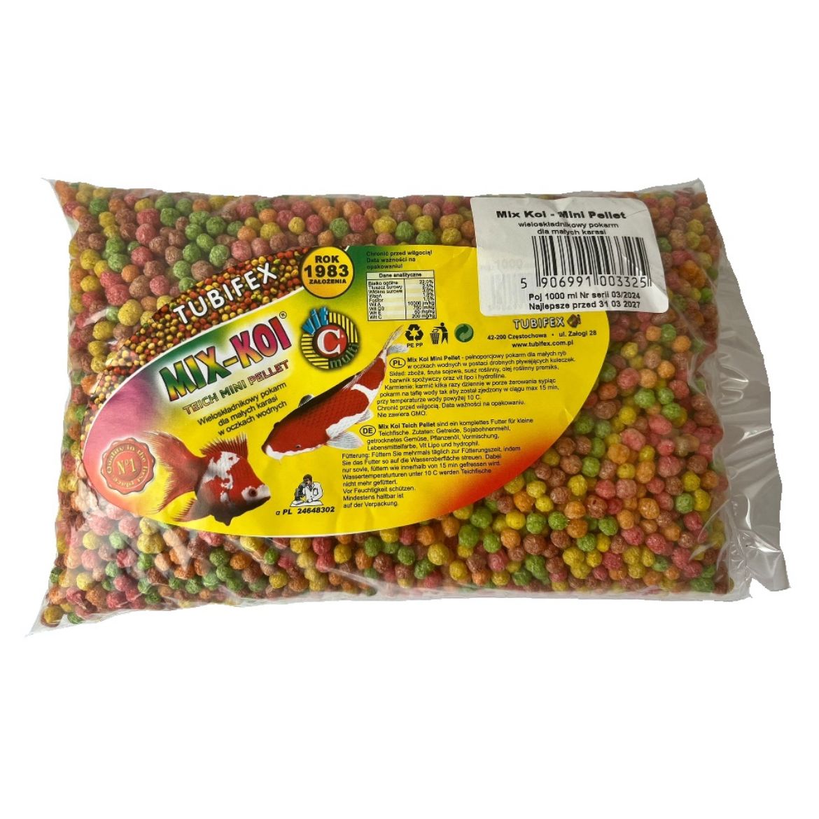 Obrázek z KOI MIX mini pellet kuličky, sáček 1 l 