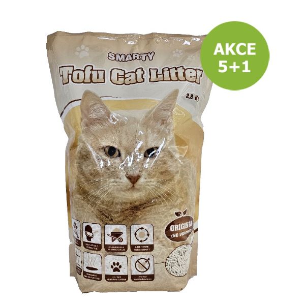 Obrázek Smarty Tofu Cat Litter Original podestýlka bez vůně 6 l AKCE 5 + 1 ZDARMA