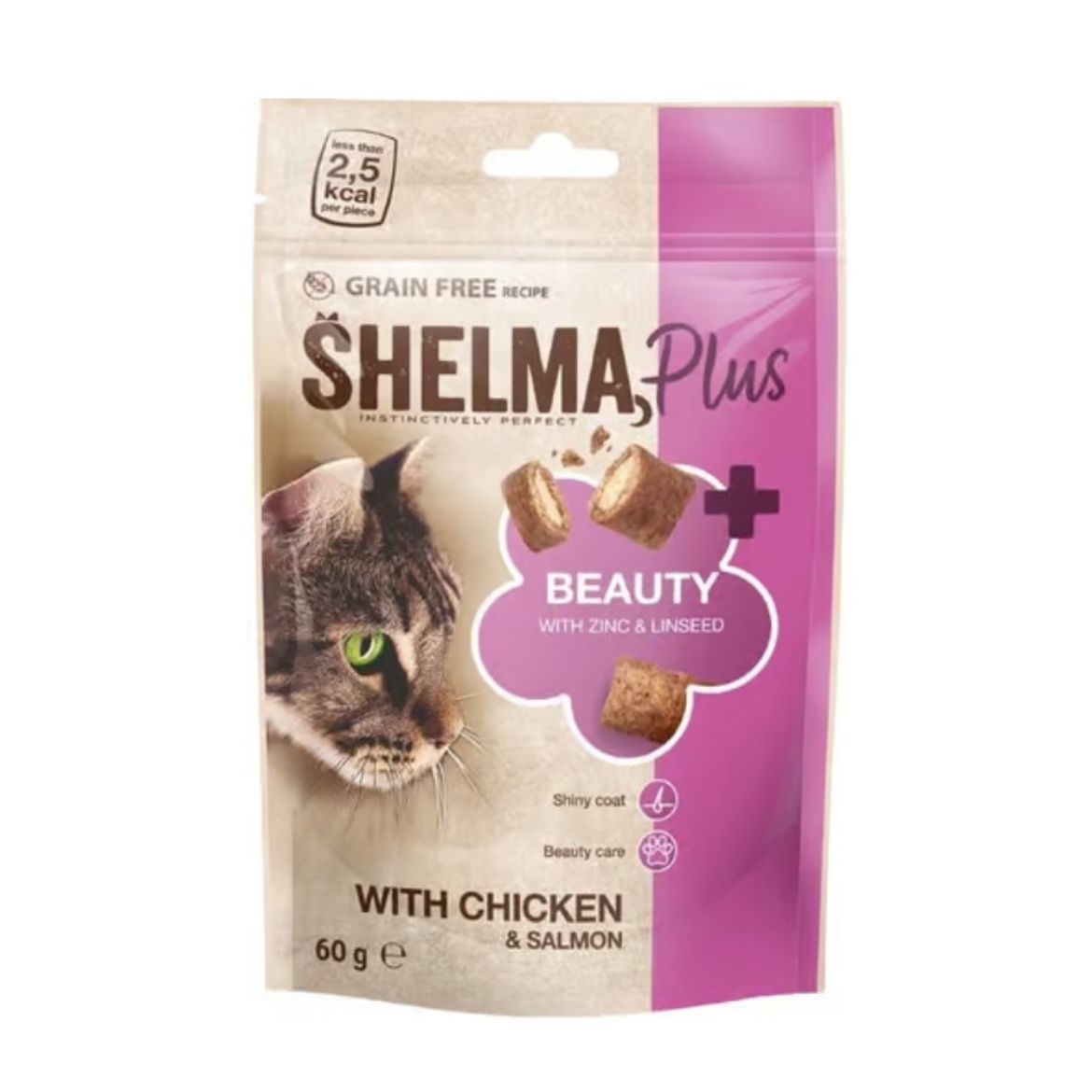 Obrázek z Shelma Cat Snack Beauty polštářky GF 60 g 