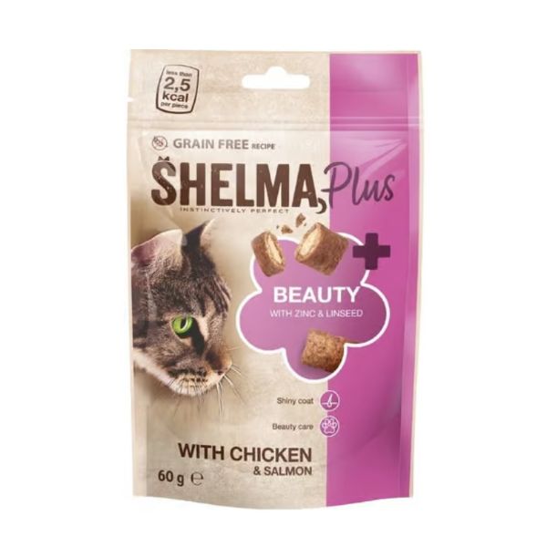 Obrázek Shelma Cat Snack Beauty polštářky GF 60 g