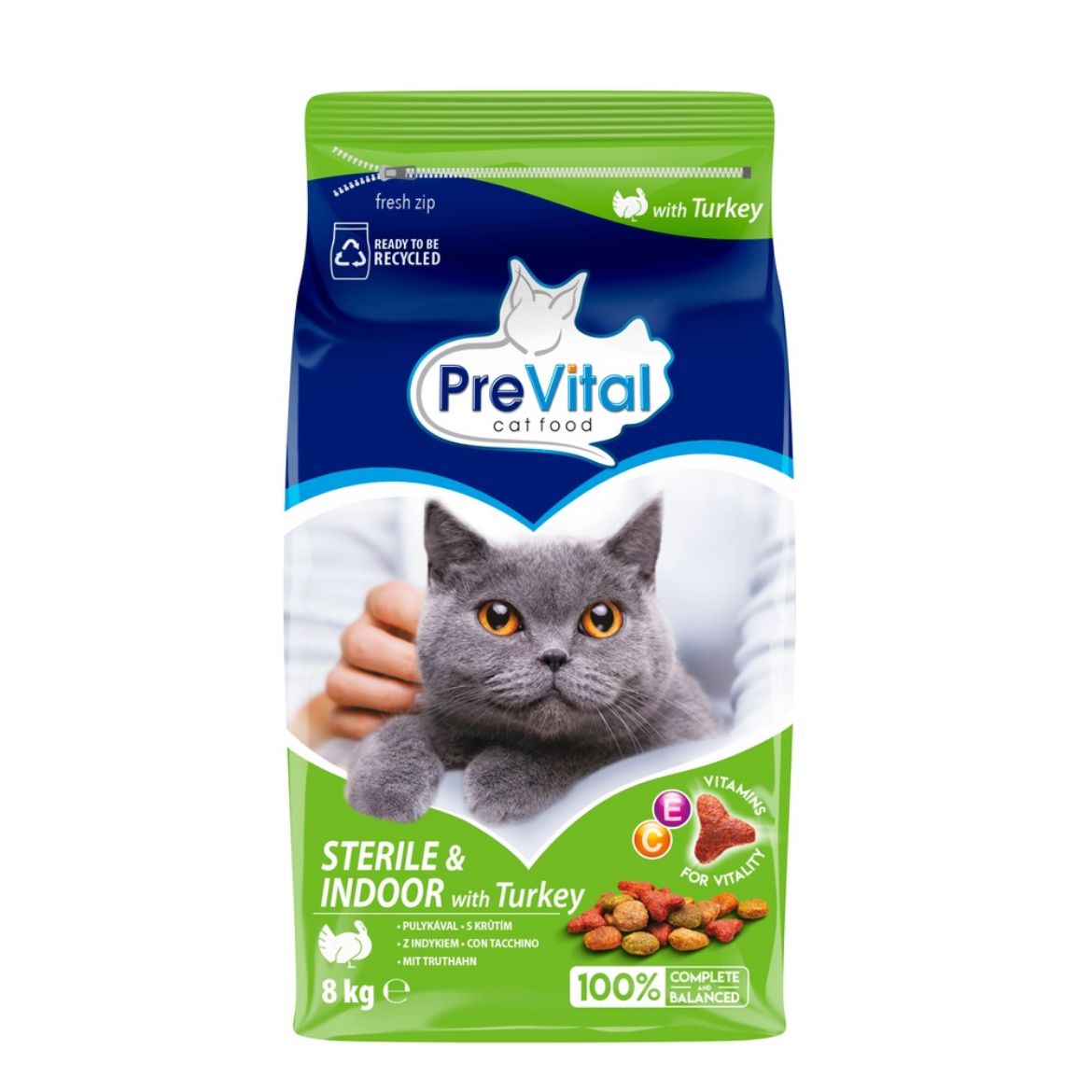 Obrázek z PreVital Kočka Sterile Krůta 8 kg 