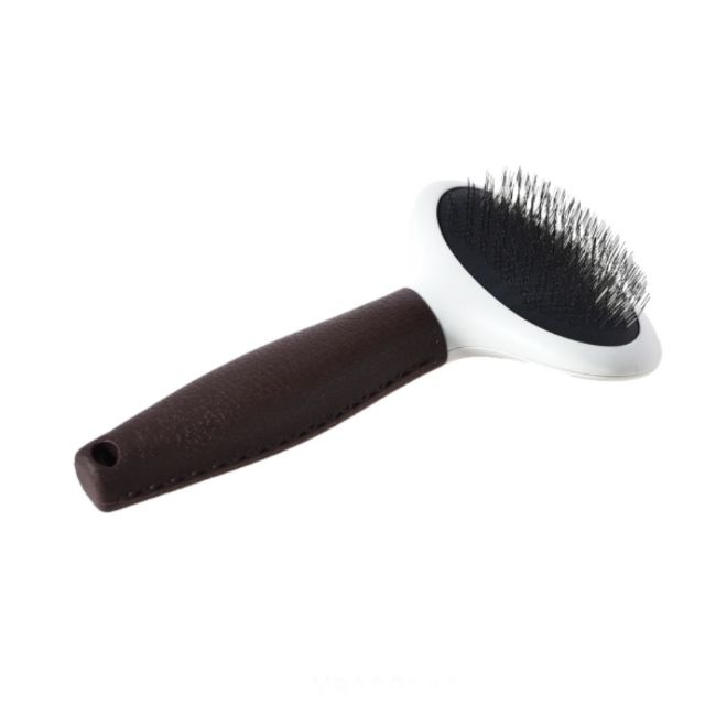 kartáč ovál s rukojetí v imitaci kůže velikost L