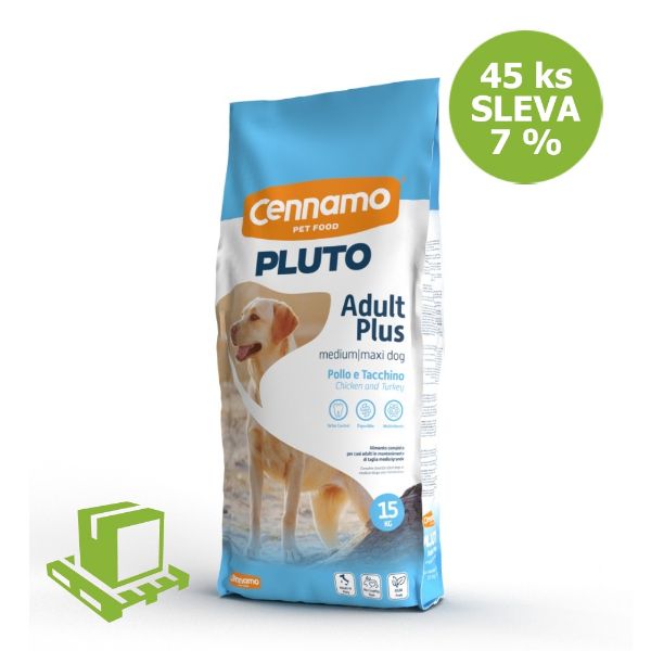 Obrázek PLUTO Dog Adult Plus Medium/Maxi 15 kg (paleta 45 ks) SLEVA 7 %
