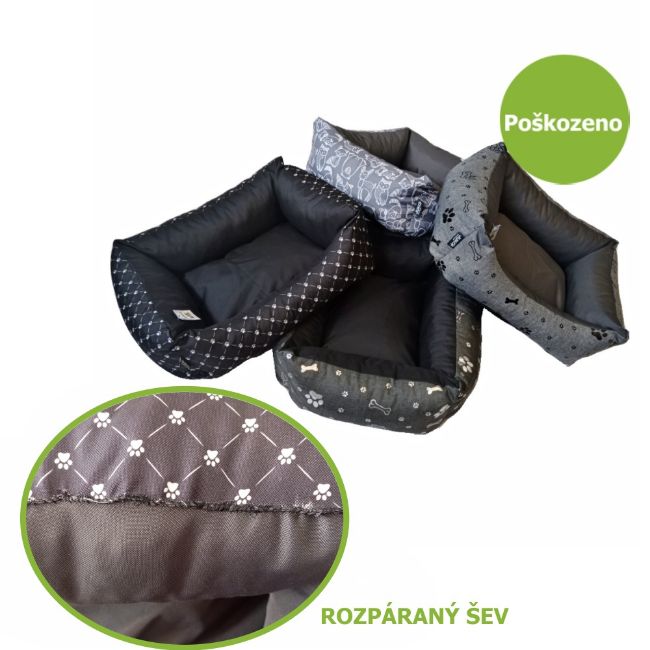 Látkový pelíšek pro psy s vyvýšeným polstrovaným okrajem. Různé barvy, 93 x 70 x 20 cm