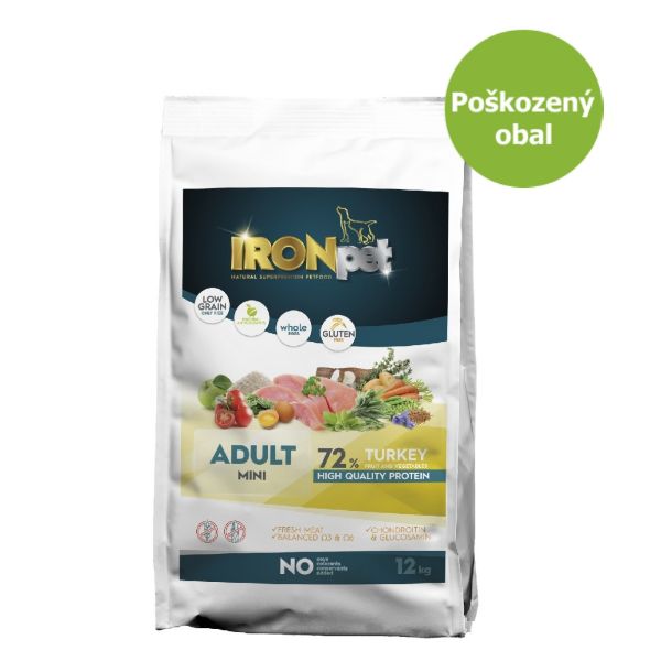 Obrázek IRONpet Dog Adult Mini Turkey (Krocan) 10 kg - Poškozený obal - SLEVA 15 %