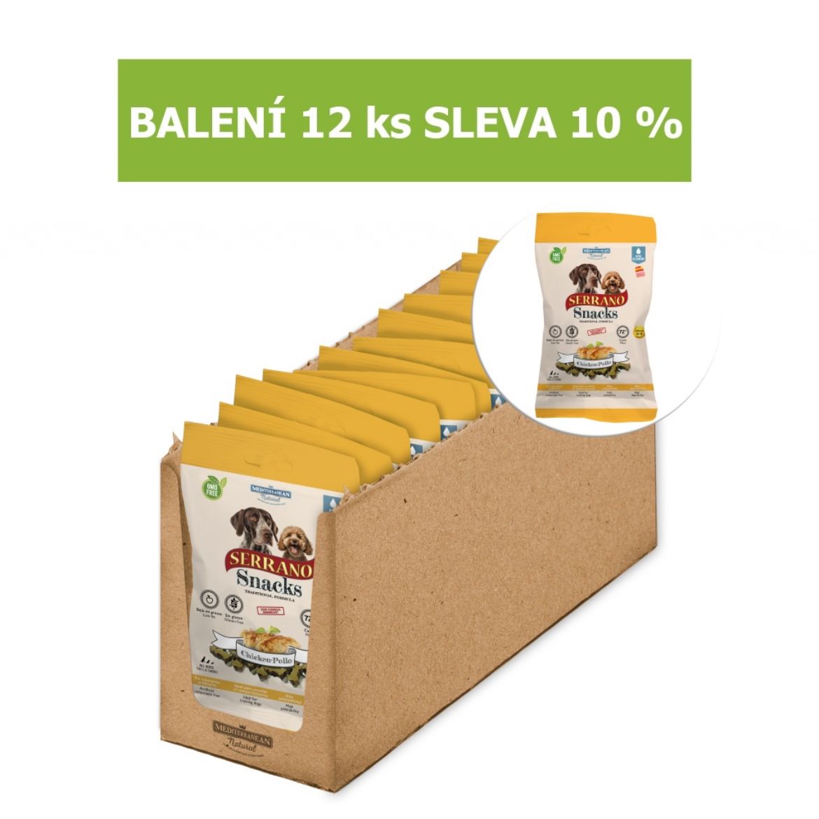Obrázek z Serrano Snack Dog Chicken 100 g (12 ks) SLEVA 10 % 