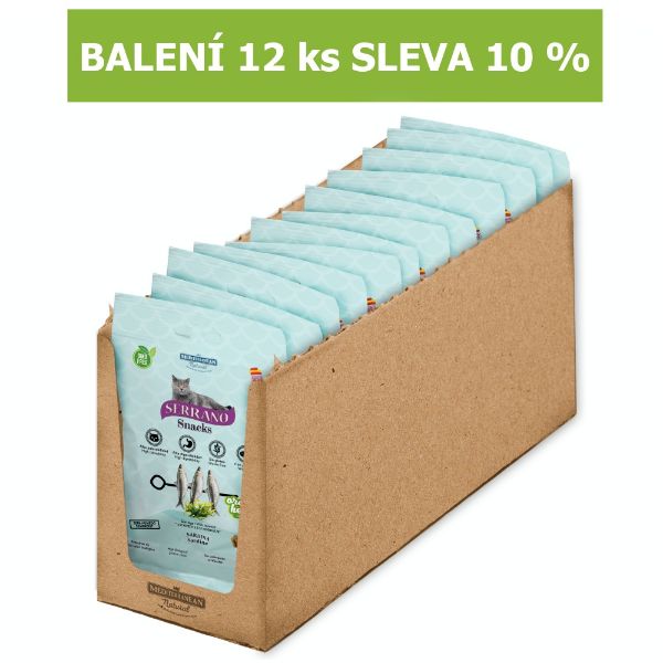 Obrázek Serrano Snack Cat Oral Care Sardine 50 g (12 ks) SLEVA 10 %