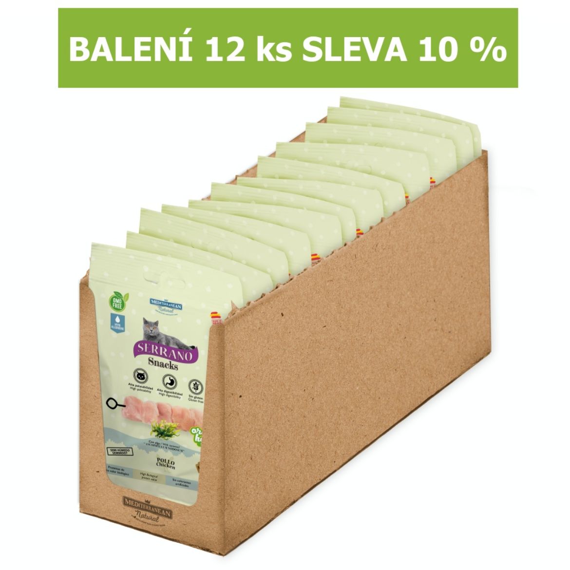 Obrázek z Serrano Snack Cat Oral Care Chicken 50 g (12 ks) SLEVA 10 % 
