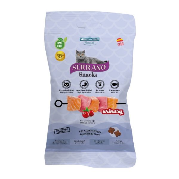 Obrázek Serrano Snack Cat Urinary Salmon & Tuna 50 g