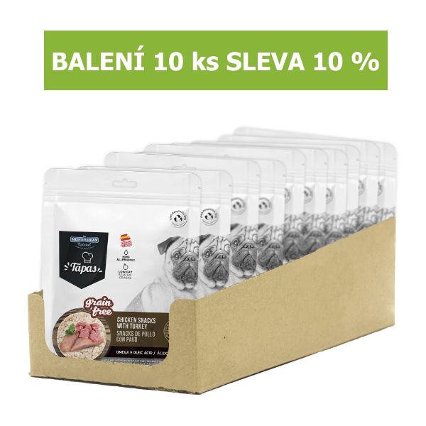 Obrázek Tapas Snack Dog Chicken with Turkey GF 150 g (10 ks) SLEVA 10 %