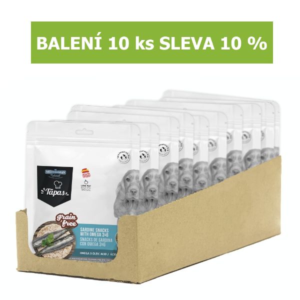 Obrázek Tapas Snack Dog Sardine with Omega GF 150 g (10 ks) SLEVA 10 %