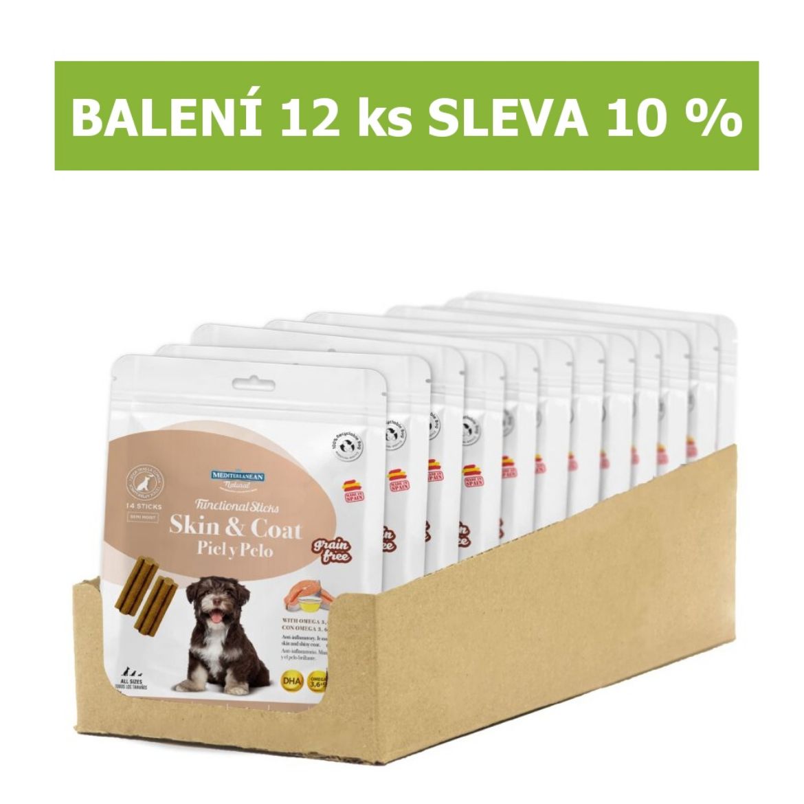 Obrázek z Funkční tyčinky na kůži a srst Skin & Coat 110 g (12 ks) SLEVA 10 % 