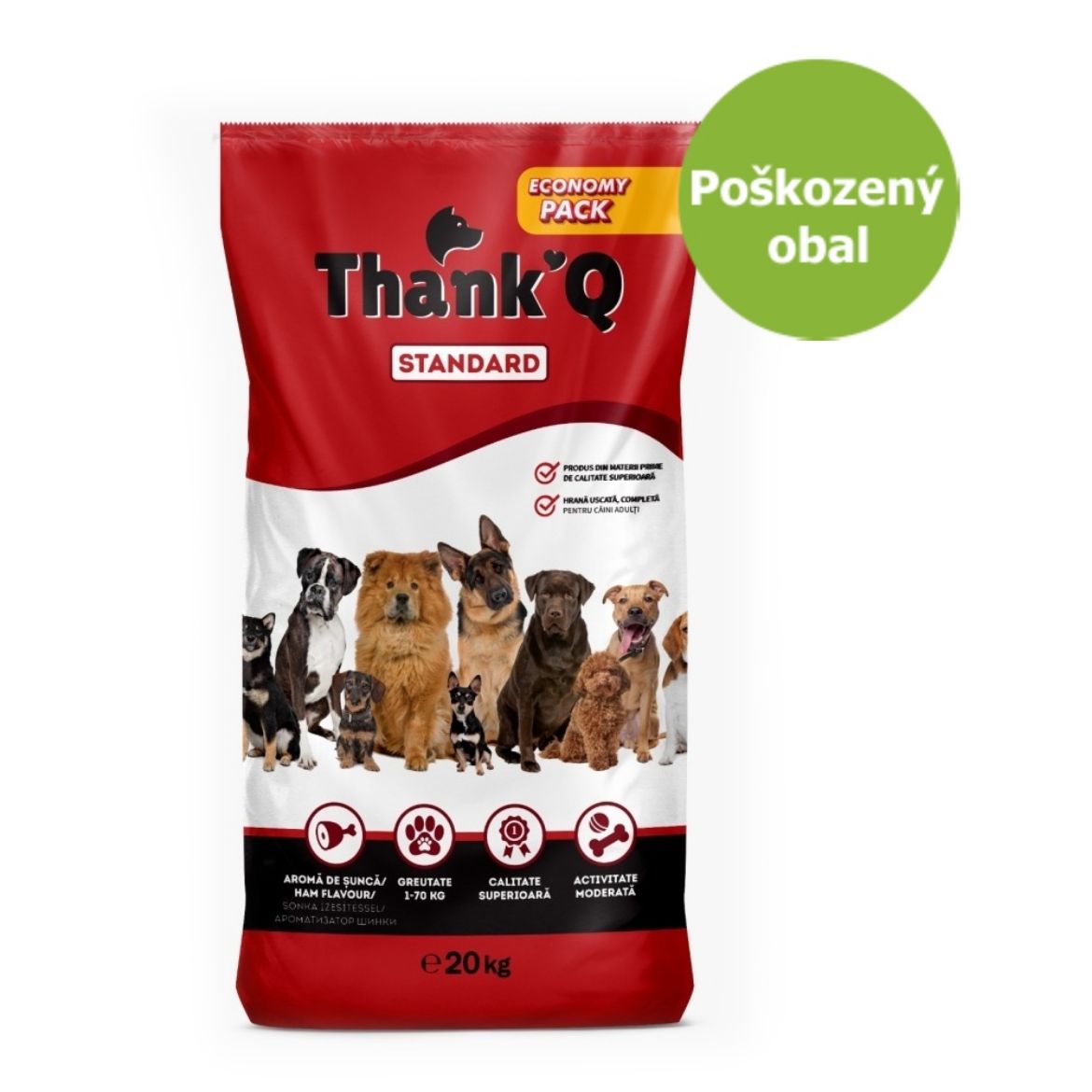 Obrázek z Thank´Q Standard Dog Adult Šunka 19,7 kg - Poškozený obal - SLEVA 10 % 