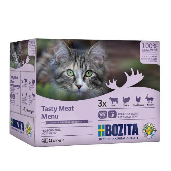 Obrázek Bozita Cat kousky masa v omáčce, kapsička 85 g (12 pack)