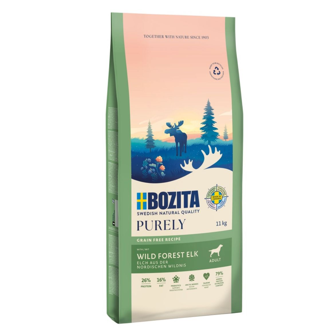 Obrázek z Bozita Purely Dog Adult Elk GF 11 kg 
