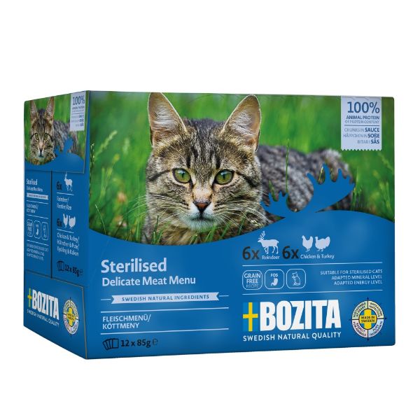 Obrázek Bozita Cat Sterilised kousky masa v omáčce, kapsička 85 g (12 pack)