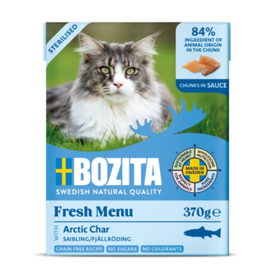 Obrázek z Bozita Cat Sterilised kousky v omáčce s rybou Siven arktický, tetrapak 370 g 