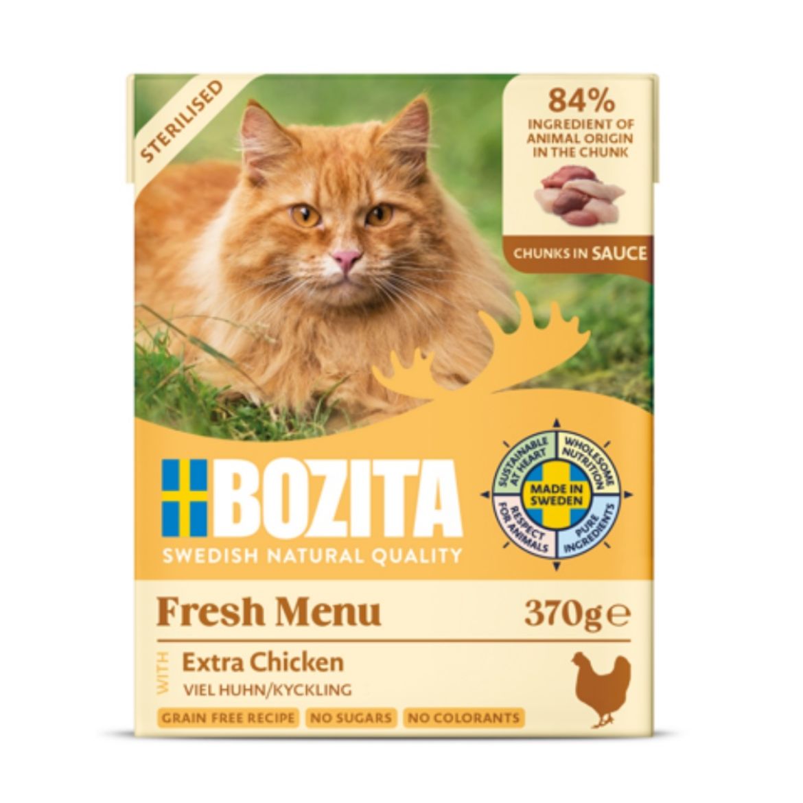 Obrázek z Bozita Cat Sterilised kousky v omáčce s kuřecím, tetrapak 370 g 