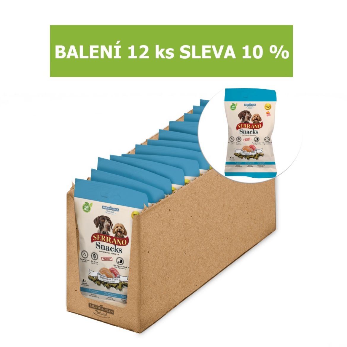 Obrázek z Serrano Snack Dog Salmon & Tuna 100 g (12 ks) SLEVA 10 % 