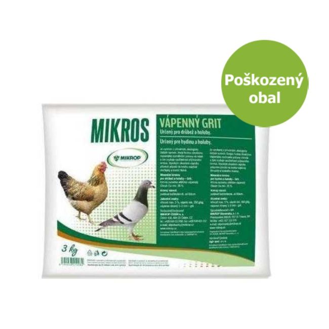 Mikros vápenný grit 2,8 - 3 kg - Poškozený obal - SLEVA 15 %