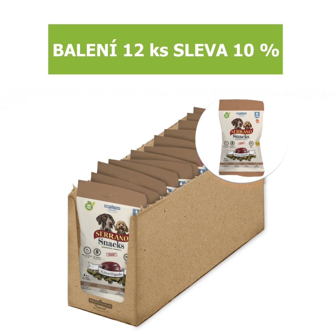 Obrázek z Serrano Snack Dog Liver 100 g (12 ks) SLEVA 10 % 