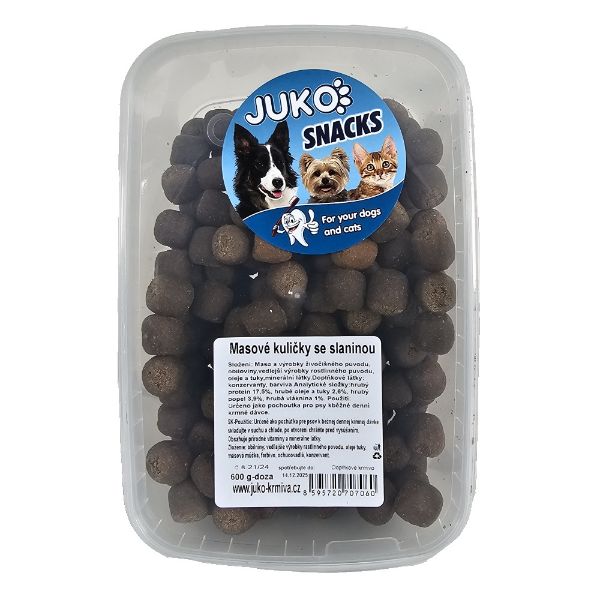 Obrázek Masové kuličky se slaninou JUKO Snacks, dóza 600 g