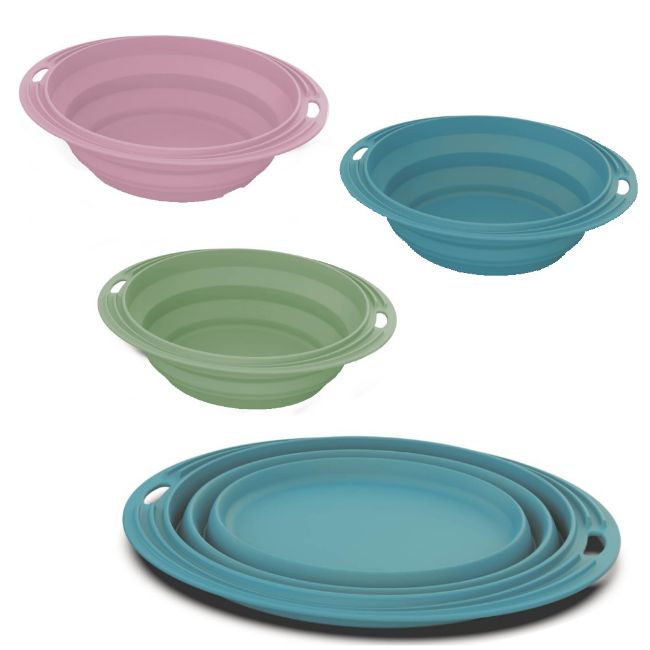 Cestovní miska silikonová skládací ovál 0,5 l