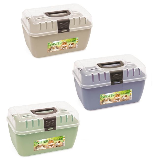 přepravní box hlodavec Twister, plastový, průhledný horní díl