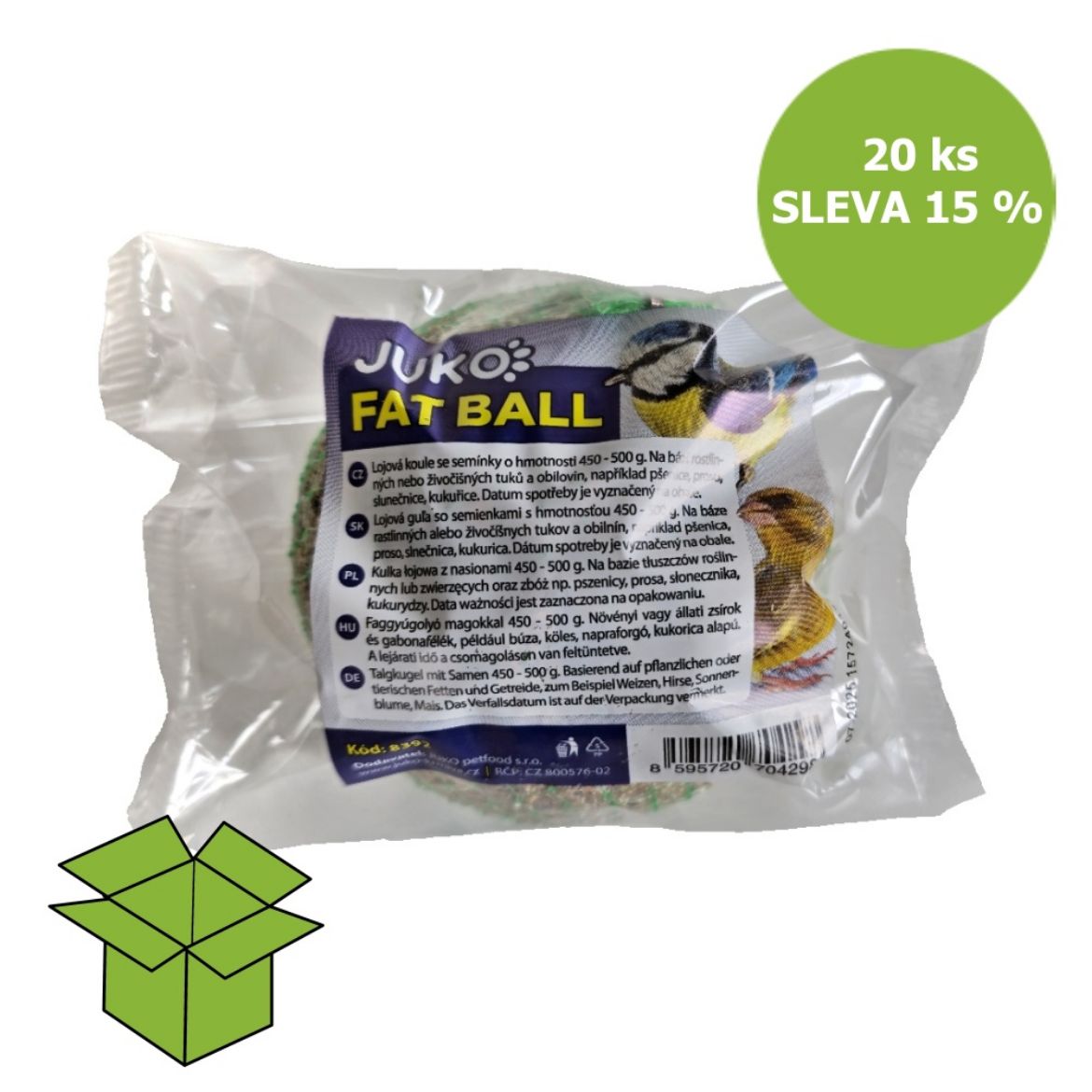 Obrázek z Lojová koule se semínky XXL 500 g (20 ks) SLEVA 15 % 