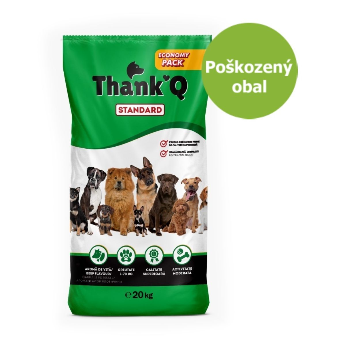 Obrázek z Thank´Q Standard Dog Adult Hovězí 19,3 kg - Poškozený obal - SLEVA 10 % 