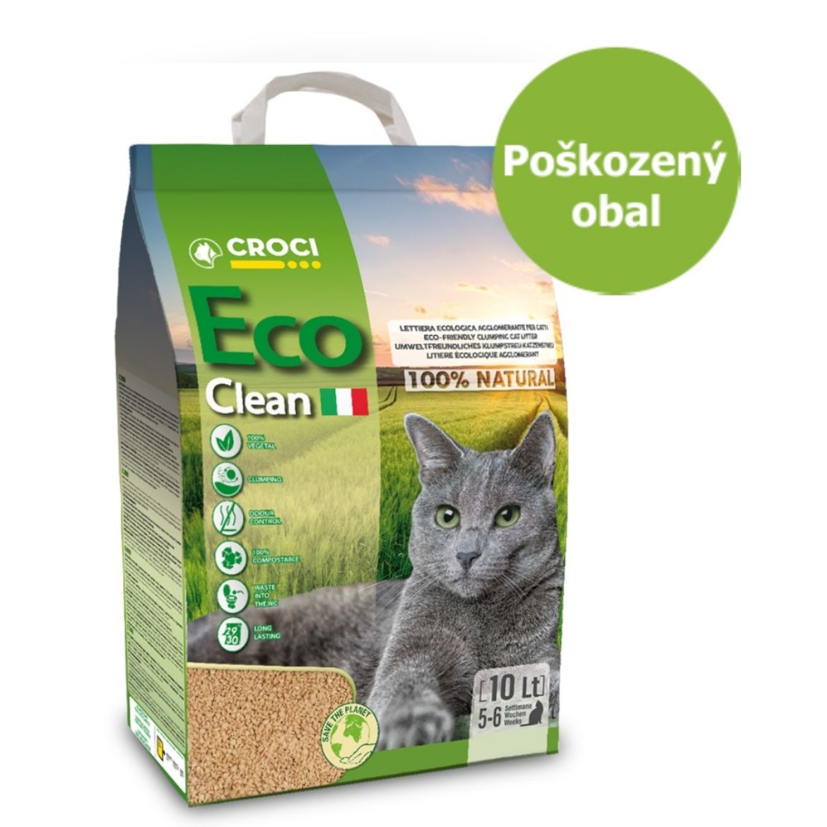 Obrázek z Rostlinné stelivo ECO clean 8 kg - Poškozený obal - SLEVA 15 % 