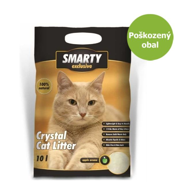 Smarty exclusive, silikátové stelivo pro kočky, s vůní zeleného jablka, granulovité, vysoká absorpční schopnost, přírodní netoxické