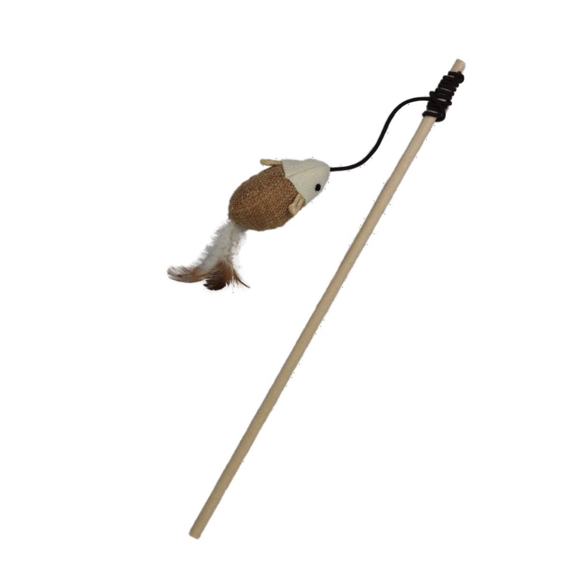 Obrázek z Rybářský prut hlavolam přírodní s myší 40 cm 