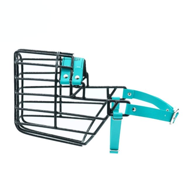 Náhubek černý/Biothane dobrman, beuceron pes s páskem pod krkem proti sundání náhubku z hlavy