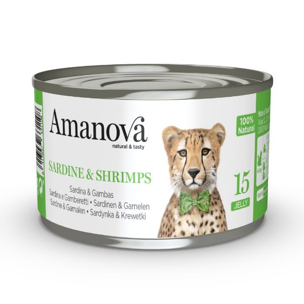 Obrázek Amanova Cat Sardine & Shrimps (krevety) v želé (15), konzerva 70 g