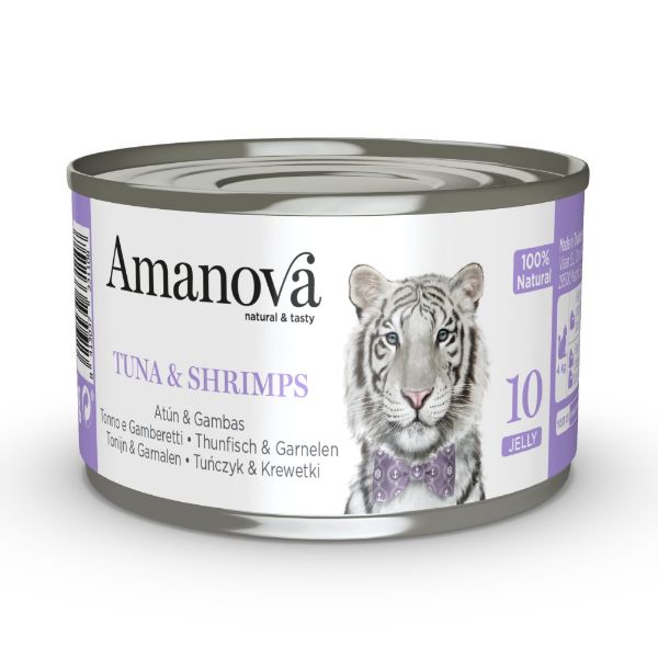 Obrázek Amanova Cat Tuna & Shrimps (krevety) v želé (10), konzerva 70 g