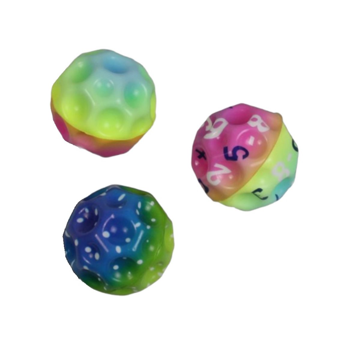 Obrázek z Míčky měkké gumové duhový design 6 cm 