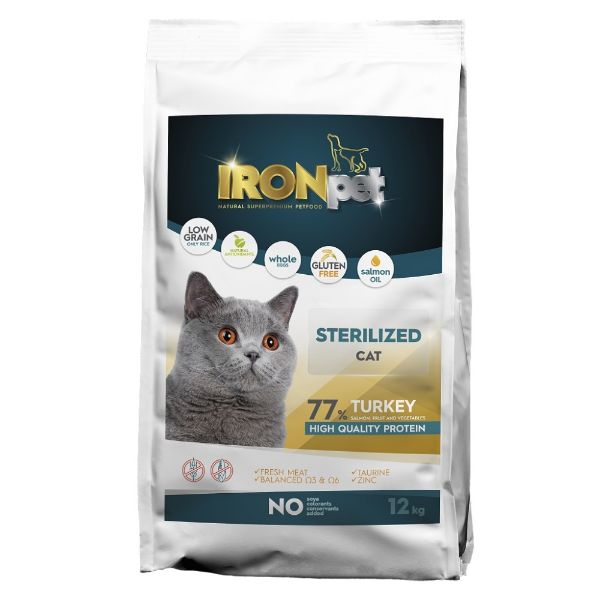 Obrázek IRONpet Cat Sterilized Turkey (Krůta) 12 kg