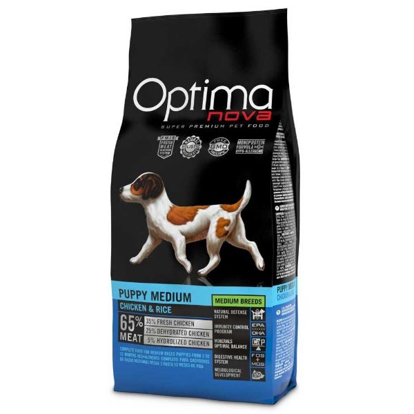 Obrázek OPTIMAnova Dog Puppy Medium Chicken & Rice 2 kg