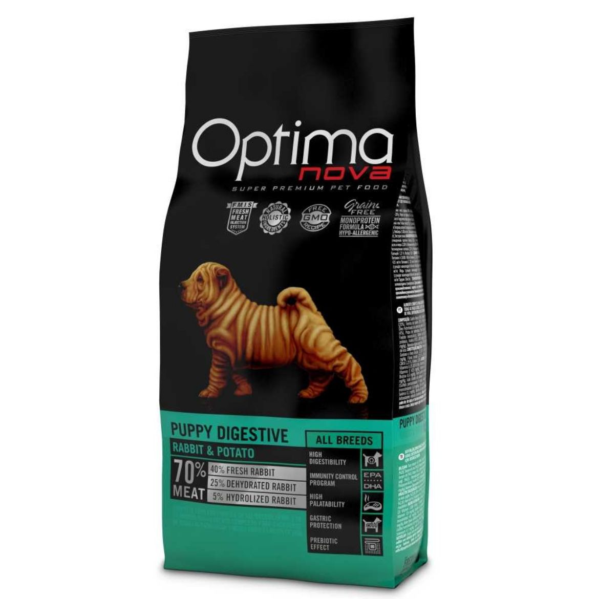 Obrázek z OPTIMAnova Dog Puppy Digestive Rabbit & Potato GF 2 kg 