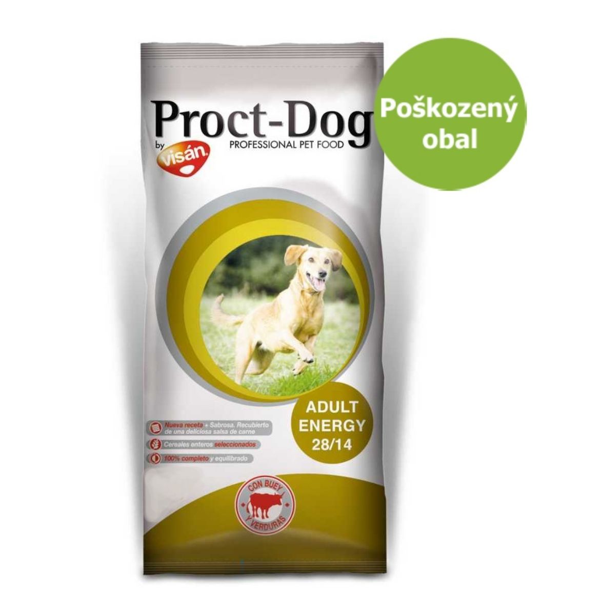 Proct dog adult energy dospělý pes, s býčím masem, vysoká aktivita