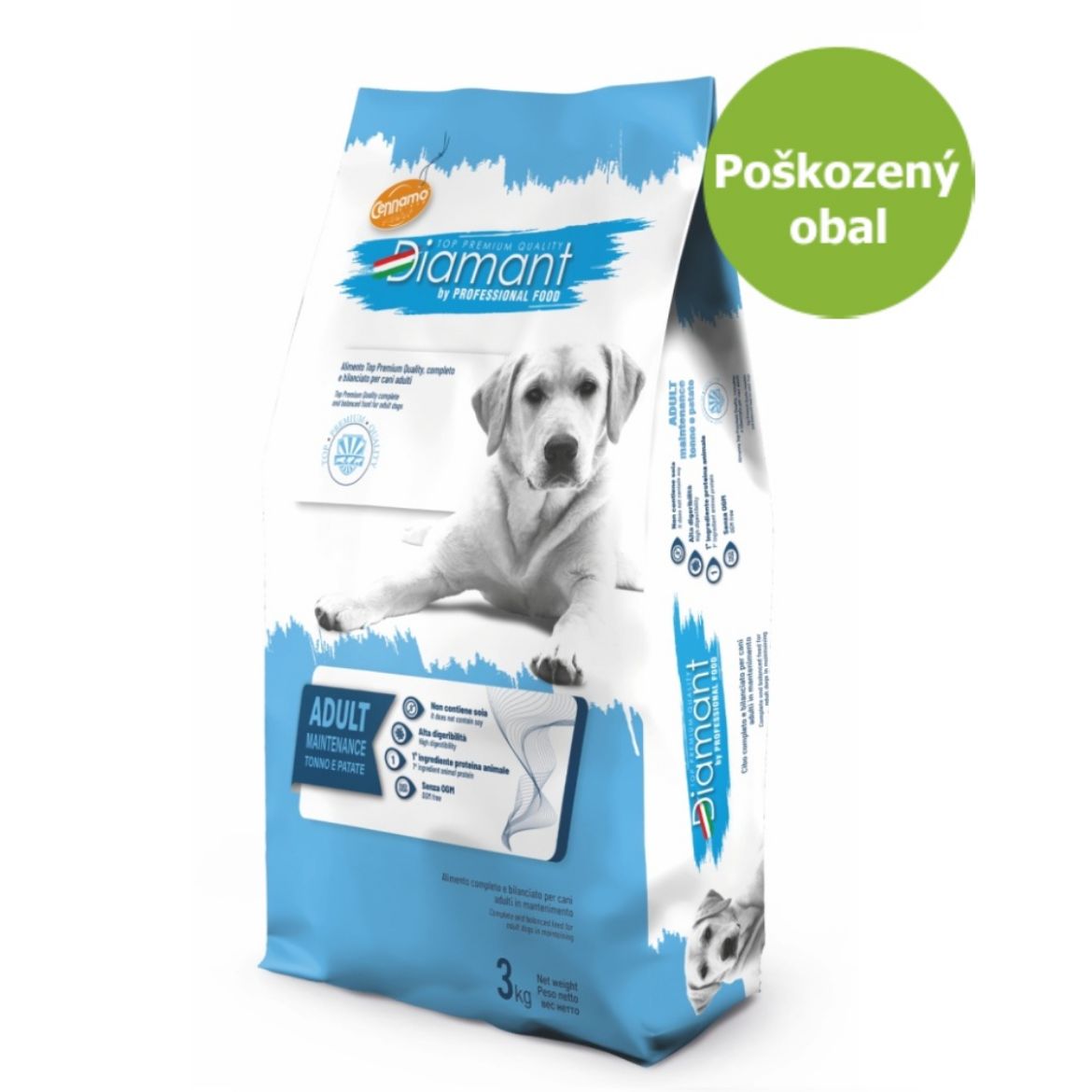 Diamant dog adult tonno e patate, kompletní krmivo pro dospělé psy všech plemen s tuňákem a bramborem
