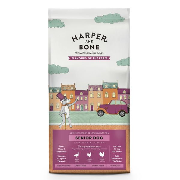 Obrázek Harper and Bone Dog Senior Light příchutě farmy 2 kg
