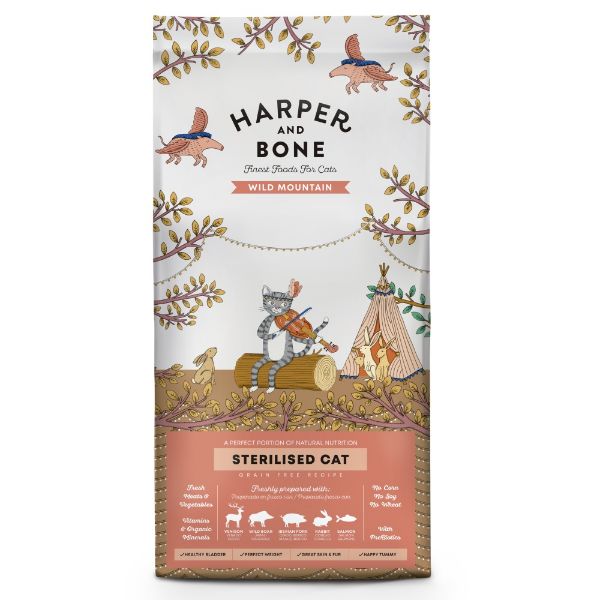 Obrázek Harper and Bone Cat Sterilised divoké hory 2 kg