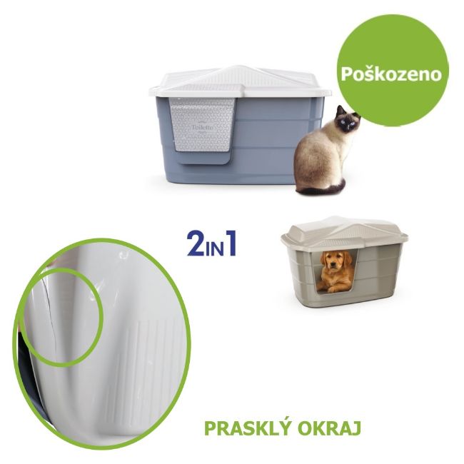 wc pro kočky, domeček, plastový, VILLA 2 v 1, kvalitní plast, 