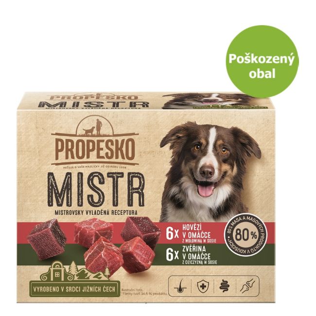 Propesko Mistr, kapsička pro psy s hovězím masem a zvěřinou