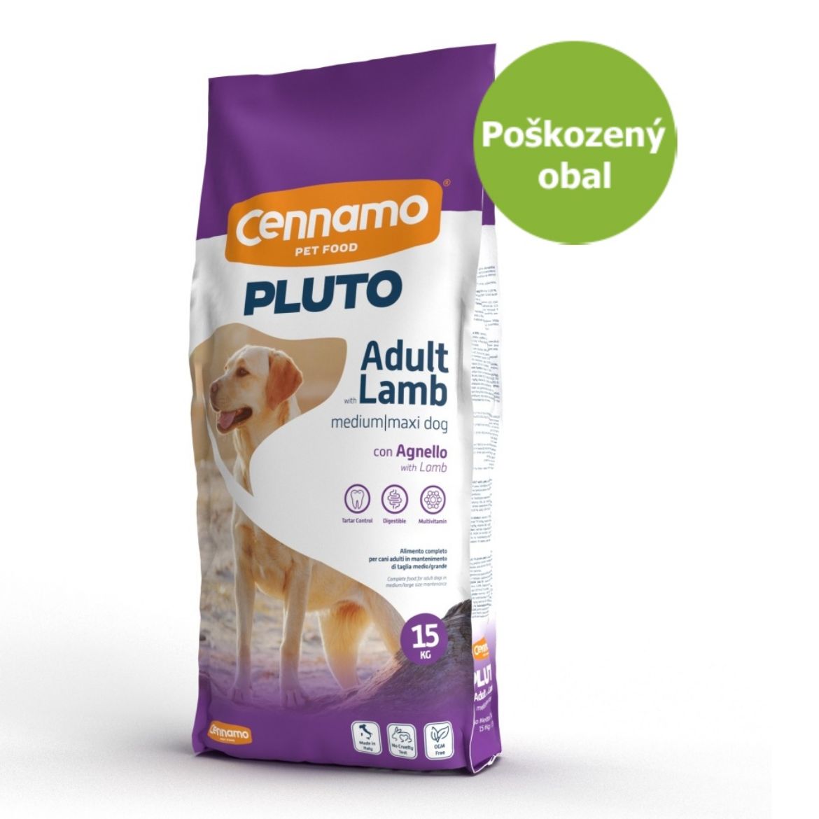 PLUTO Dog Adult Lamb Medium/Maxi 15 kg kompletní krmivo pro dospělé psy středních a velkých plemen s jehněčím masem