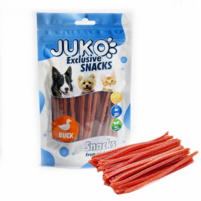 Duck Thin Strips JUKO Snacks 70 g pamlsek pro psy