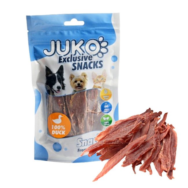Duck 100% Jerky JUKO Snacks 70 g, pamlsek pro psy s kachním masem